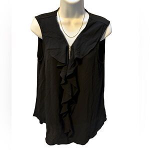 Tempted Los Angeles Black Zip Front Sleeveless Blouse Women’s Size 1X